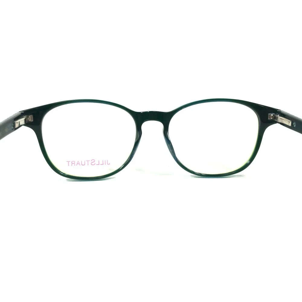 Jill Stuart Eyeglasses Frames JS 351-3 Green Round Full Rim Horn Rim 49-16-140